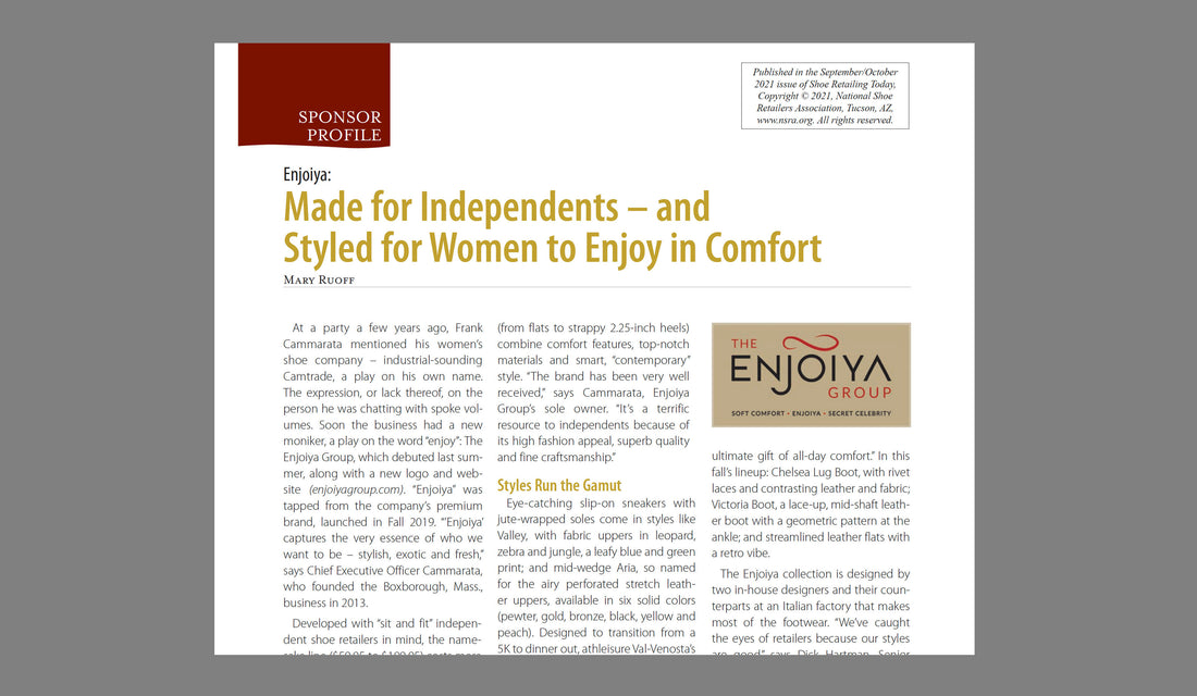 Shoe Retailing Today Features In-Depth Profile on The Enjoiya Group and Founder Frank Cammarata